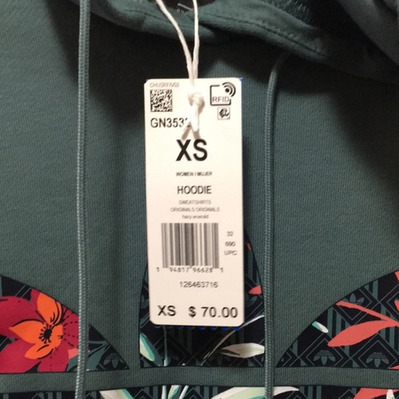 Adidas Originals Studio London Hazy Emerald Hooded Sweatshirt Hoodie - Picture 4 of 4